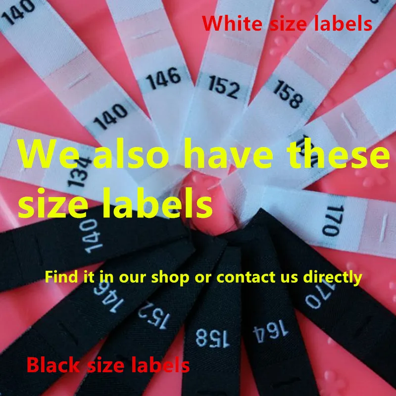 50PCS Packaging Labels Clothing Labels Garment Labels Sewing Labels White Woven Cloth Size Label for baby 56 62 68 74 80 86 92 98 104 110 116 122 128 134 140 146 152 Polyester Sizing Labels