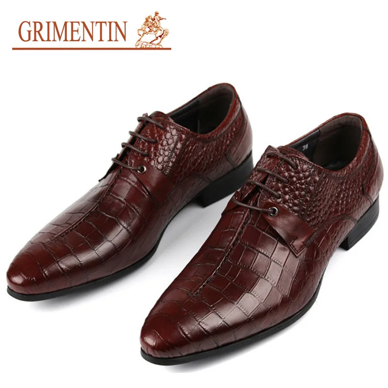 GRIMENTIN/Мужские модельные туфли из натуральной кожи; цвет черный, коричневый; итальянская модная свадебная Мужская обувь;
