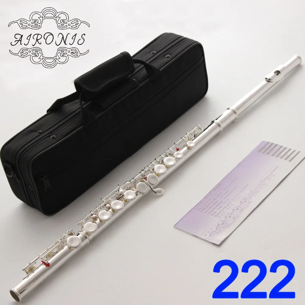 

Japan Professional Flute 222 Silver Plated Flute Instrument Intermediate Student Flutes Model 222 16 Holes Closed Hole E Key