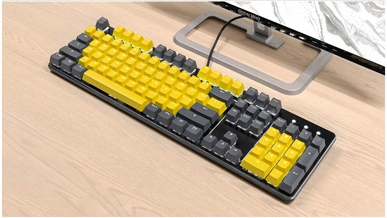 РК лезвие PBT Keycap USB проводной подсветкой Киберспорт Механическая игровая клавиатура ЧПУ края резки с 14 видов Подсветка эффект