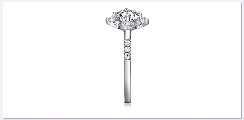 Ювелирные изделия, оригинальные кольца с муассанитом для женщин, 18 К, белое золото, лилия, дизайн, свадьба, Rings1.0 бриллиант для помолвки, группа, набор