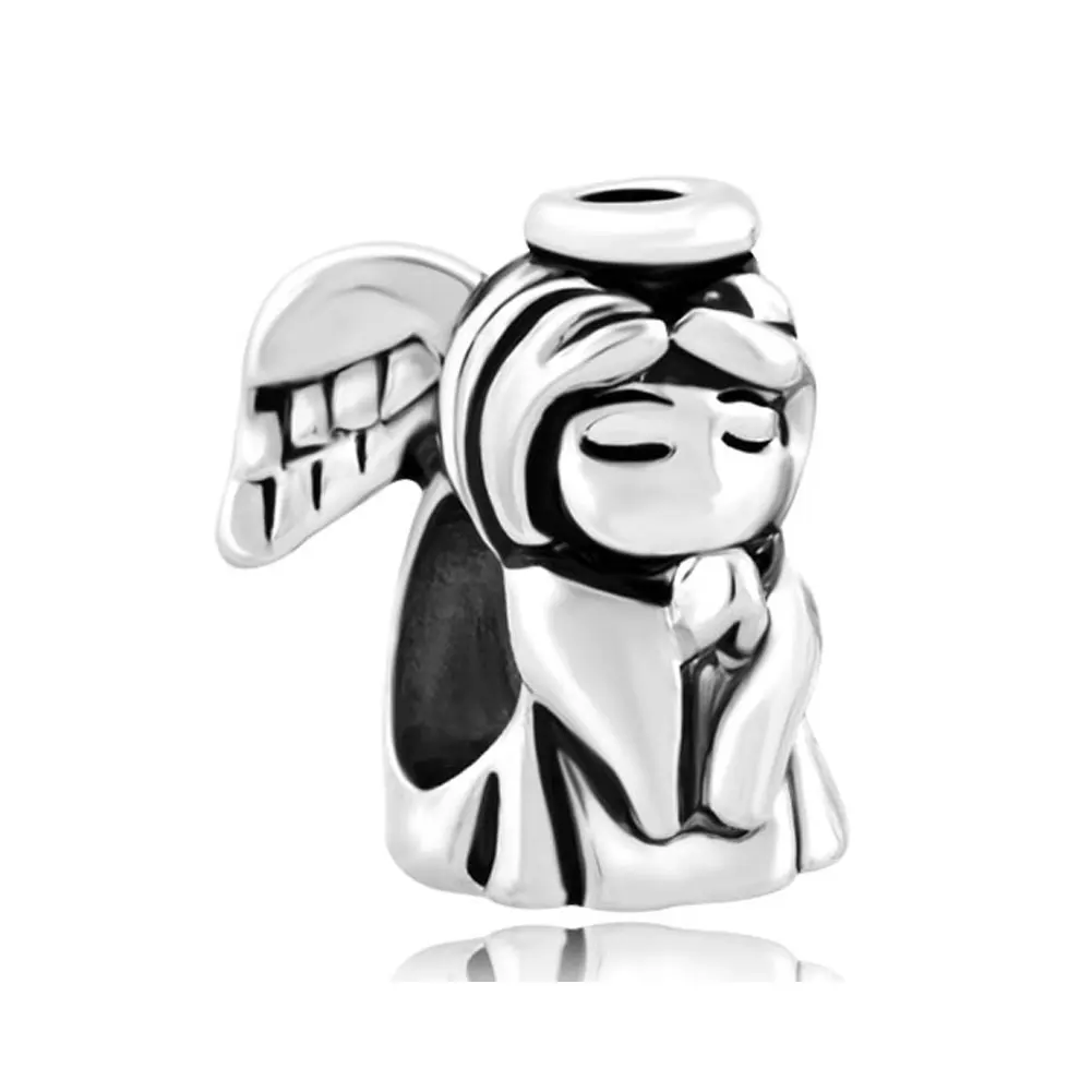 European Style Antique Silver Angel Bead Charms Fits Diy Pandora Charms Bracelet for Jewelery Making