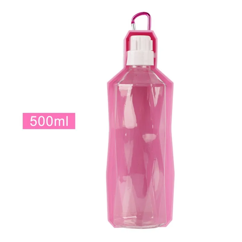 Pink (M) Pet Dog бутылка для питьевой воды портативный водный питатель для щенка кошка чайник для путешествий с питьевой чашей бутылки для воды для домашних животных - Цвет: Pink (M)