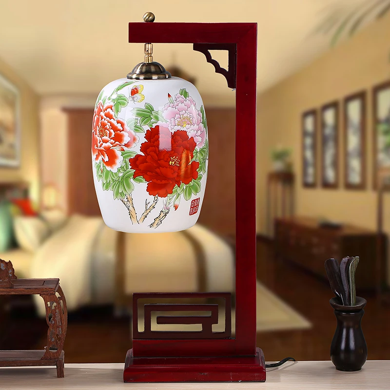 China Living Room Vintage Table Lamp Porcelain Ceramic Table Lamp wedding decoration chinese table lamp antique (4)