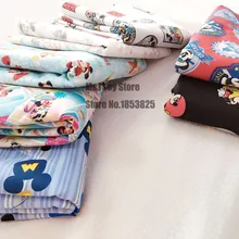 Мягкая хлопковая ткань с рисунком Микки Мауса, ручная работа, домашний текстиль, лоскутное шитье, детская одежда, постельные принадлежности 100*110 см