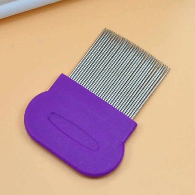 purple 1 шт., расческа для волос, вшей, без примесей, для детей, для удаления волос, из нержавеющей стали, с металлическими зубьями, щетка, инструмент для укладки - Цвет: purple