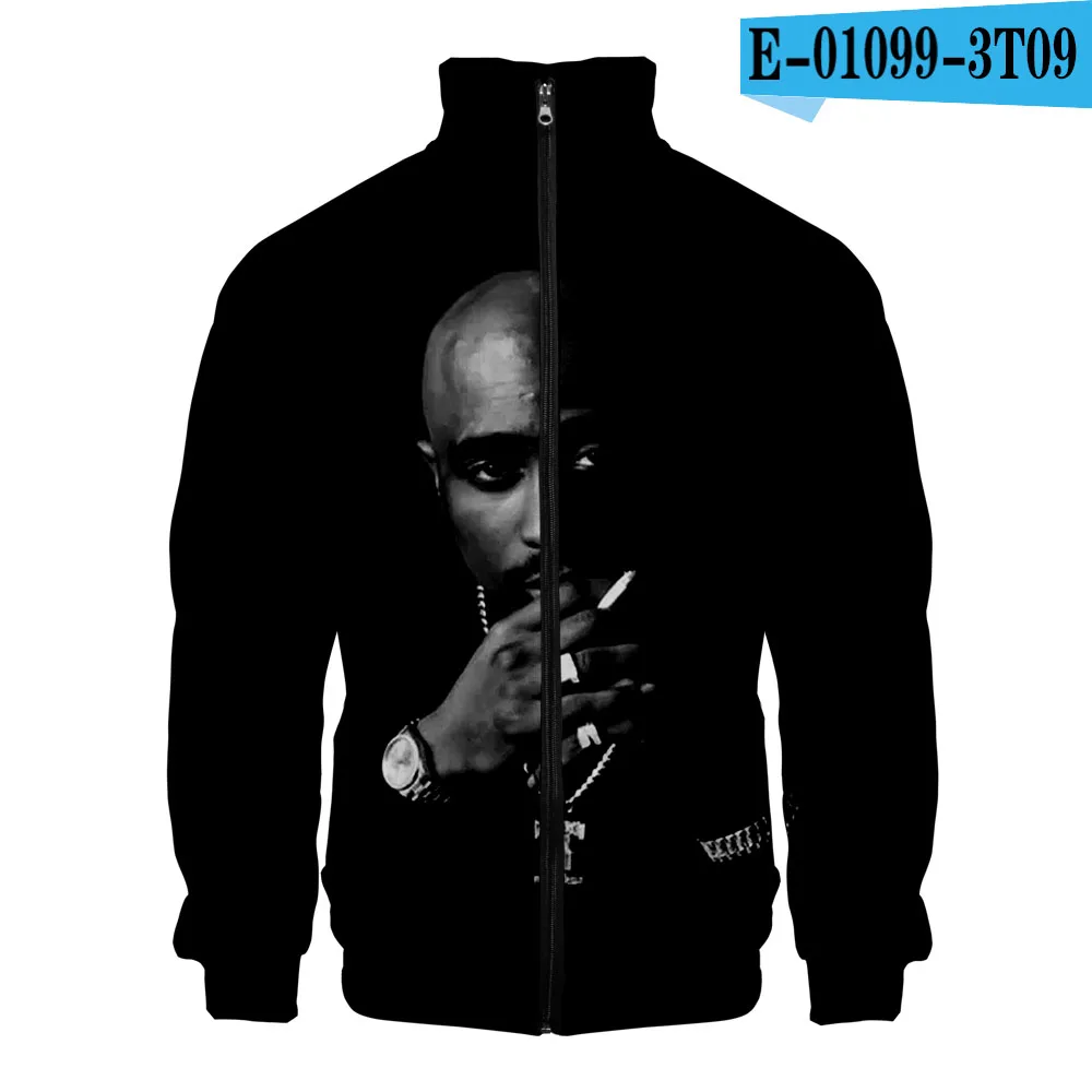 2PAC 3D Новая женская/мужская куртка на молнии куртка с длинными рукавами горячая распродажа Повседневная крутая уличная одежда плюс размер xxl - Цвет: Темно-серый