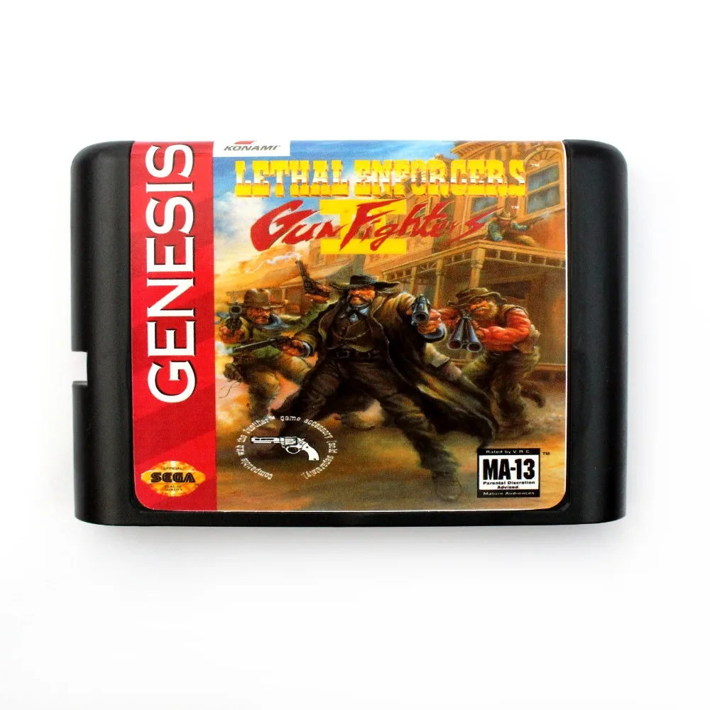 Lethal Enforcers Gun Fighters II 16-битная игровая карта MD для Sega Mega Drive For Genesis | Электроника