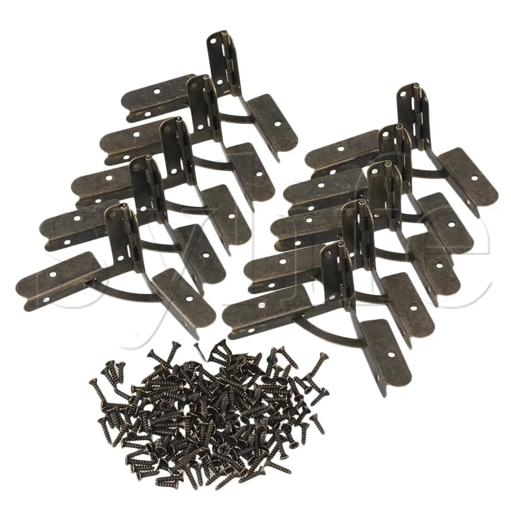 

10 x Cabinet Spring Hinges 53x40mm Vintage Iron Hinges Bronze for Wooden Box