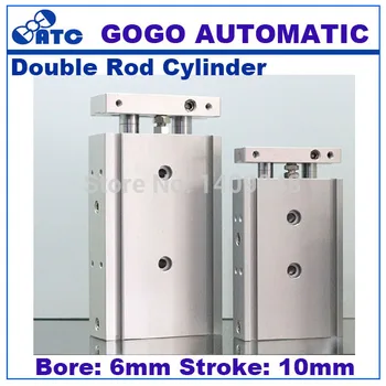 

GOGO High quality miniature double rod pneumatic cylinder 6mm bore 10mm stroke CXSM 6-10 double acting with slide bearing