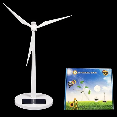 DIY солнечный ветряная мельница модель игрушки пластик собранная модель 3D головоломка сборка солнечной энергии Мельница лучший подарок для детей - Цвет: Round windmill model