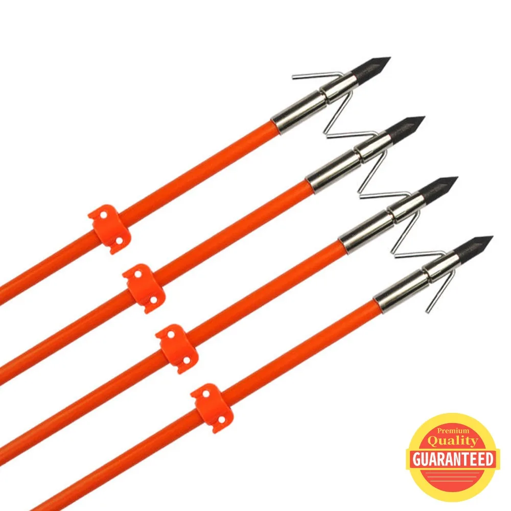 

3X 32" Fishing Broadhead Arrow Fiberglass Arrows Solid Shaft Safety Slides Hunting Fit for Compound Recurve Bow Archery Bow
