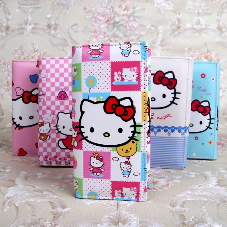 Милый кошелек с рисунком hello kitty, женские кожаные кошельки для детей, кошелек для монет hello kitty, держатель для карт, сумка для девочек, подарки