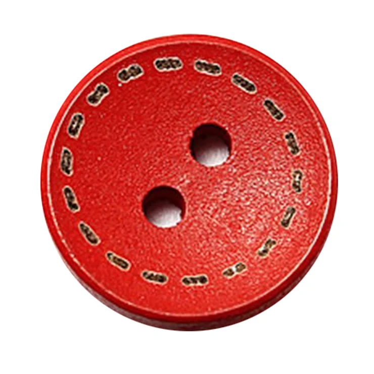 Clothing Buttons Mixed Colorful Wooden 100 pieces 15mm with 2 holesin