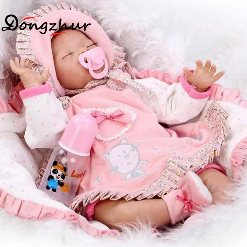 

Top Quality 53cm Silicone Reborn Baby Doll Bonecas Baby Reborn Realistic Pacifier Bebe Doll Reborn For Girl Gifts Toys FGH5372