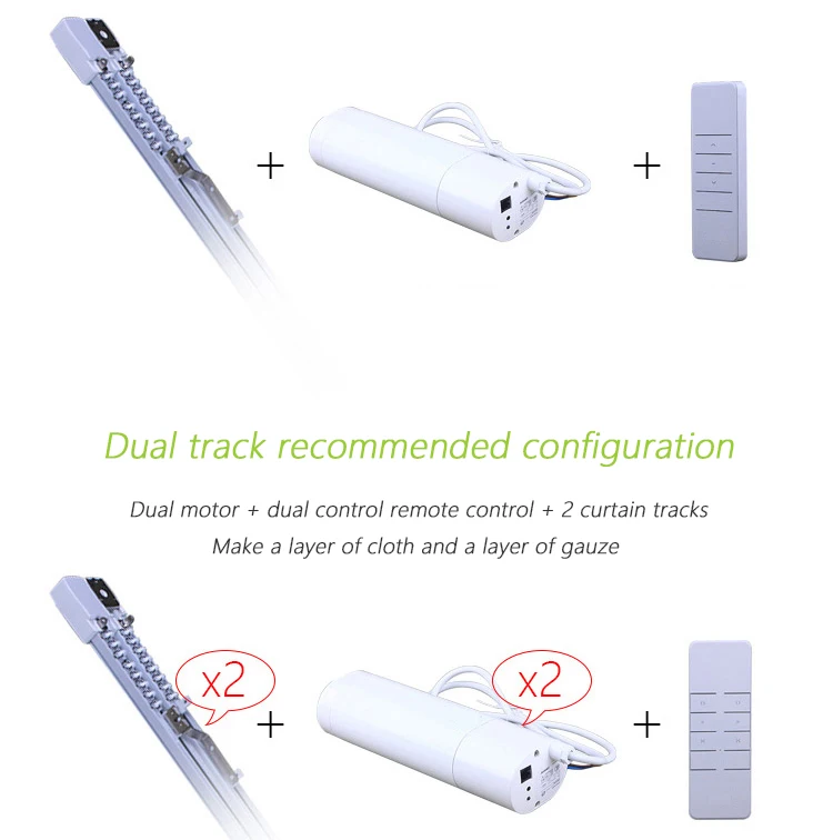Дуя Электрический Шторы Системы DT52E 45 Вт Шторы мотор с дистанционным управлением Управление+ 3 М моторизованный алюминиевые карнизы trackseruiklink