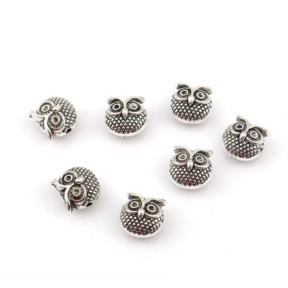 

DoreenBeads Zinc Based Alloy Spacer Beads Owl Animal Antique Silver (Can Hold ss4 Pointed Back Rhinestone) 11mm x 11mm,20 PCs