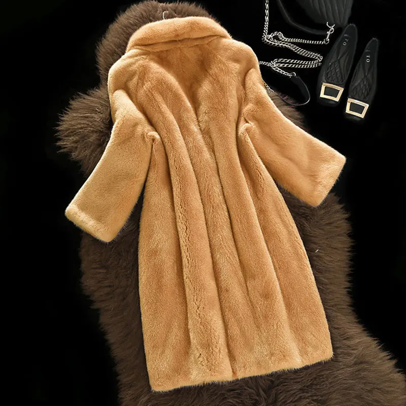 

Plus Size 3XL Winter Womens Faux Fur Coat Thicken Warm Long Fur Jacket Overcoat Loose Casual Female Parka Jackets veste femme