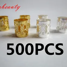 500 шт/партия Золотой/Серебряный Металлический регулируемый волос оплетка dread дредлок браслет из бусин зажим микро кольца аксессуары