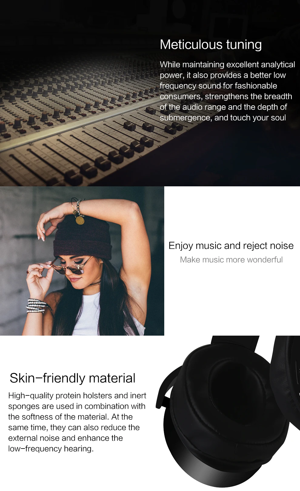 Шум Отмена гарнитура Bluetooth Super Bass Звучания Наушники Беспроводной музыка Hi-Fi Stoere наушники с микрофоном Поддержка FM TF карты
