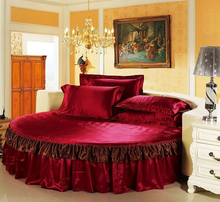 Round Bed Bedding Set King Luxury 4pcs 
