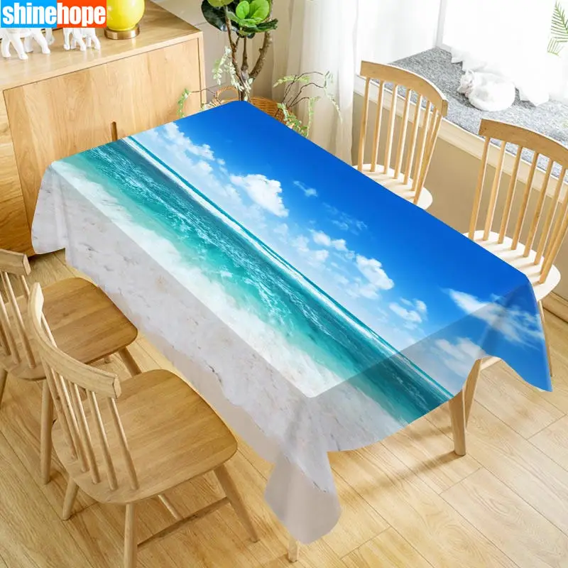 

1pcs 3D Wedding Tablecloth Bouquet Table Table Cloth Beach, Ocean, Sea Table Cloth Birthday Party Dinner for Home Decortion