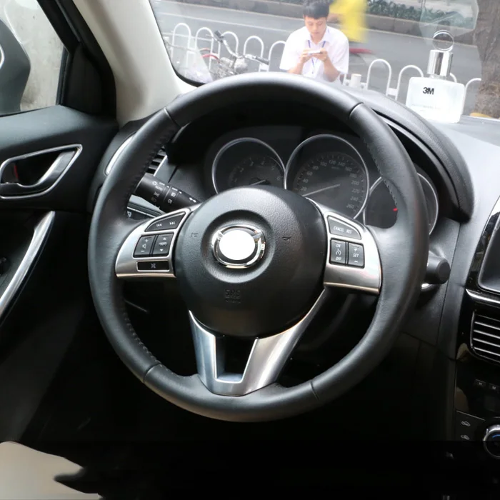 Авто аксессуары подходят для Mazda CX-5 CX5 2012- ABS хромированный переключатель для руля чехол для пульта отделка 2 шт
