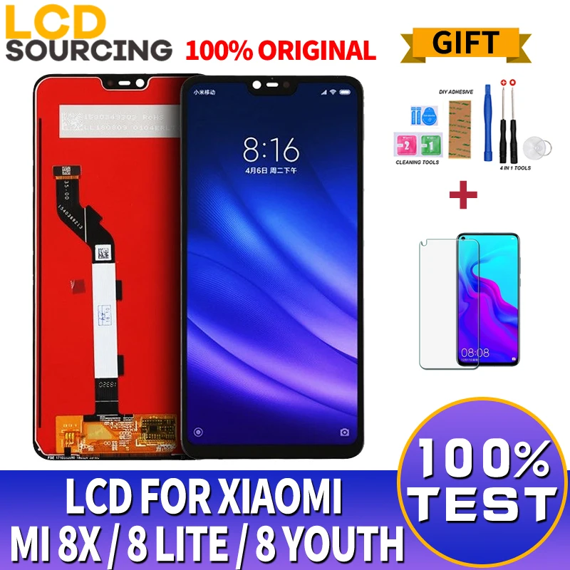 

100% ORIGINAL LCD Display for Xiaomi Mi 8 Lite / Mi8X / Mi 8 Youth LCD + Frame Touch Screen Digitizer Assembly Replace 6.26"