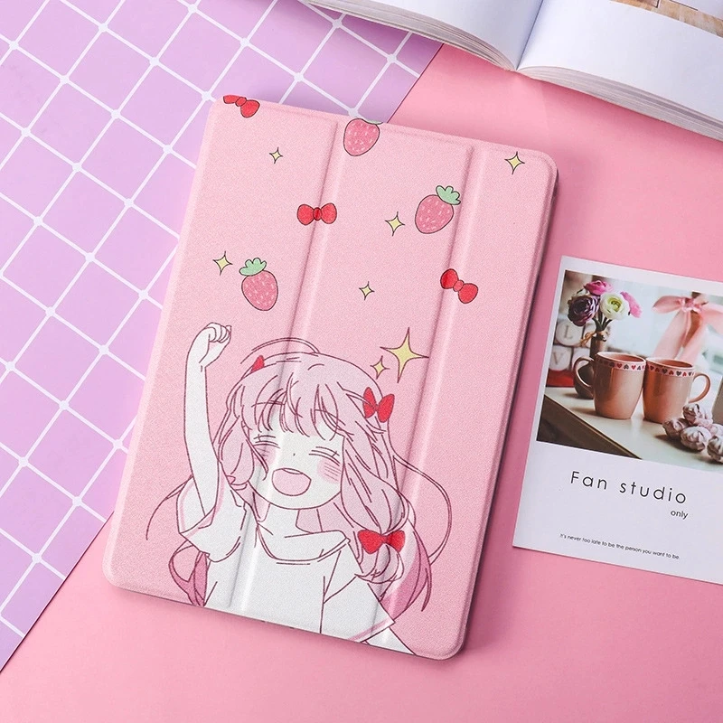 

Cute girl pattern Soft Cover Case For iPad 2 3 4 Air Air2 mini 12345 Stander Cover for New iPad 9.7 2017 2018 Auto Wake/Sleep