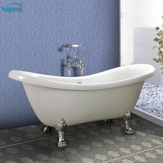 1600mm Freestanding Slipper Bath Tub Double Ended Roll Top Slipper Bathtub White Luxury Cast Iron 1600mm Freestanding Slipper Bath Tub Double Ended Roll Top Slipper Bathtub White Luxury Cast Iron