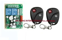 Free Shipping 220V 2CH RF Wireless Remote Control Switch learning code 1 recevier + 2 transmitter