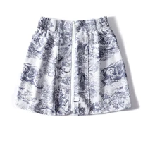 Новинка, эластичная юбка с принтом, с завышенной талией и карманами, обхват бедер, обхват груди, a7595