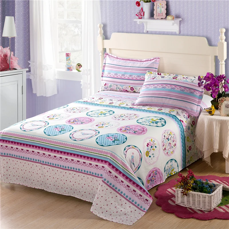 

Lovely colours simple little pattern bedding 100% cotton 3Pcs bed sheet set + pillowcase super comfortable and soft bedding