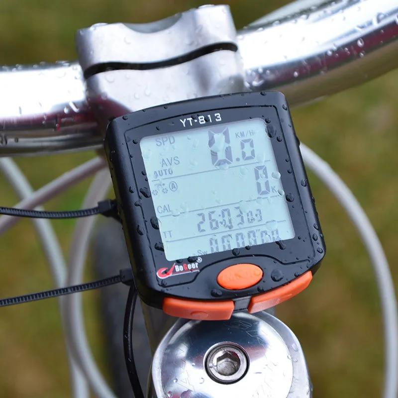 BoGeer YT-813  Sensors LCD Backlit Bicycle Speedometer  P1F5 
