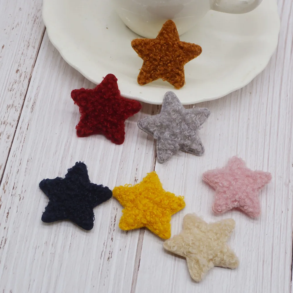 

50pcs 4.5cm Teddy velvet Patches Shiny Appliques For Clothes Sewing Supplies DIY Craft Decoration