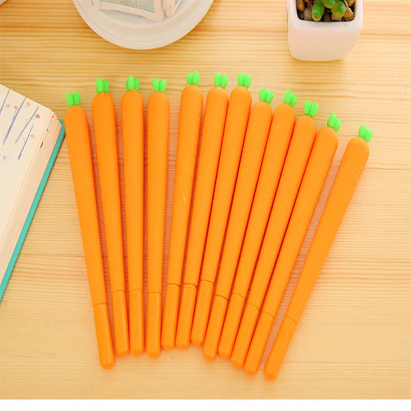 

Novelty Fresh Carrot Gel Pen Black Ink Signature Pen School Writing Supplies Promotional Gift