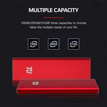 THU мини Портативный SSD 128 ГБ 256 512 1 ТБ USB3.1 400 МБ/с. внешний твердотельный накопитель для портативных ПК Тетрадь(красный