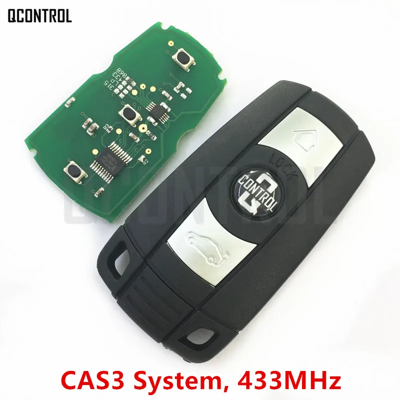 QCONTROL автомобиль дистанционного Smart Key 433 МГц для BMW 1/3/5/7 серий, X5 X6 Z4 CAS3 Системы Авто Vehichle сигнализация дистанционный ключ дистанционного Fob