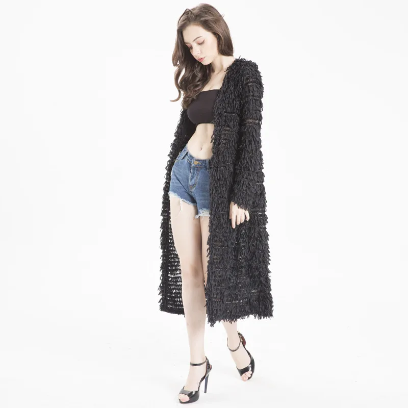 Kimono Cardigan Winter Warm Long Cardigan Women Sweater Knitted Pull Femme Hiver 2019 Korean Oversized Tassel Sweaters Black Red Kimono Cardigan Winter Warm Long Cardigan Women Sweater Knitted Pull Femme Hiver 2019 Korean Oversized Tassel Sweaters Black Red