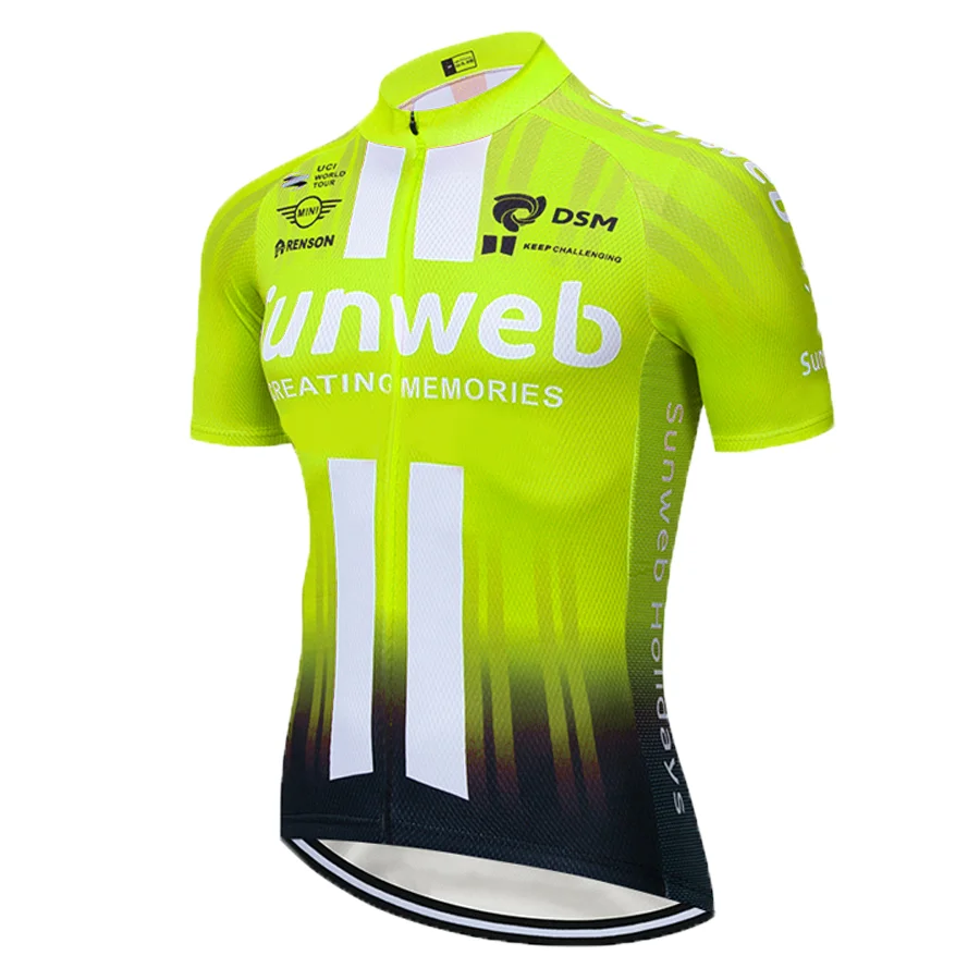 Красный SUNWEB pro форма велосипедиста Джерси быстросохнущая велосипедная одежда мужская летняя команда майки для велоспорта 20D набор велошорт - Цвет: Cycling jersey