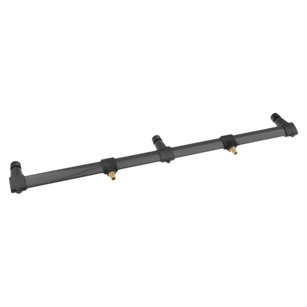 Black Steel Fishing Rod Pod Buzz Bar for 3 Fishing Rod Holder / Bite Alarm 50.5cm 