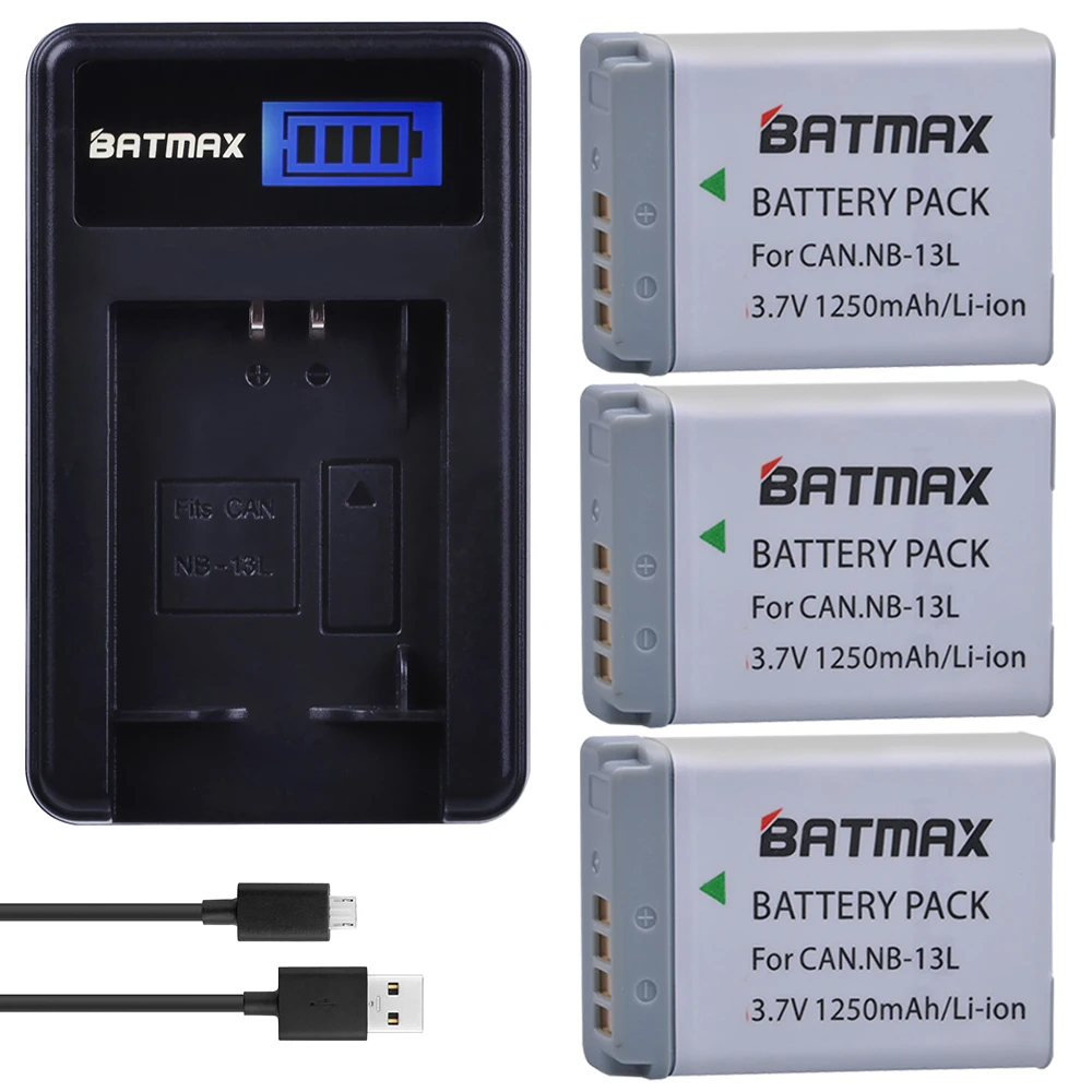 3 Pz 1250 Mah Nb-13L Nb 13L Batteria + Usb Lcd Caricabatterie Per Canon Powershot G5 X G5X G7 X G7X G7 X Mark Ii G9 X G9X Sx720 Hs Telecamere