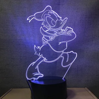 

Cartoon Duck 3D Lamp Children Birthday Gift Popular Nightlight Cute Duck Night Light Children's Bedroom Creative Decor Lamp