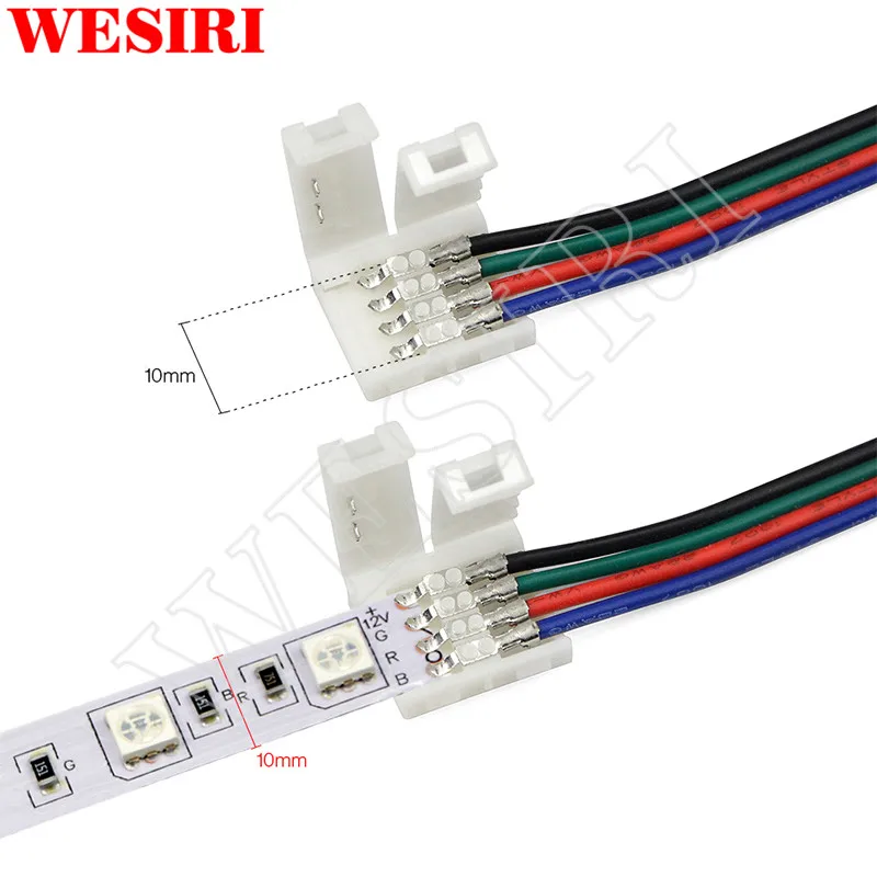 10-100 шт. 2pin 3pin 4pin 5pin 8 мм/10 мм/12 мм светодиодный PCB разъем адаптера для 3528 5050 WS2811 WS2812B APA102 WS2801 Светодиодные ленты