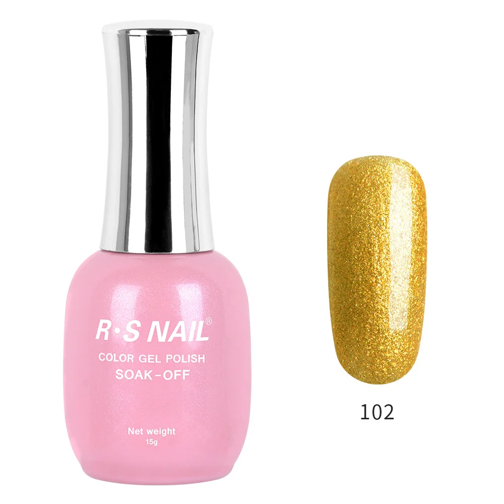 RS NAIL Новая серия Гель-лак для ногтей УФ светодиодный Гель-лак 120 цветов Гель-лак профессиональный маникюрный набор гель-лаков 15 мл - Цвет: 102