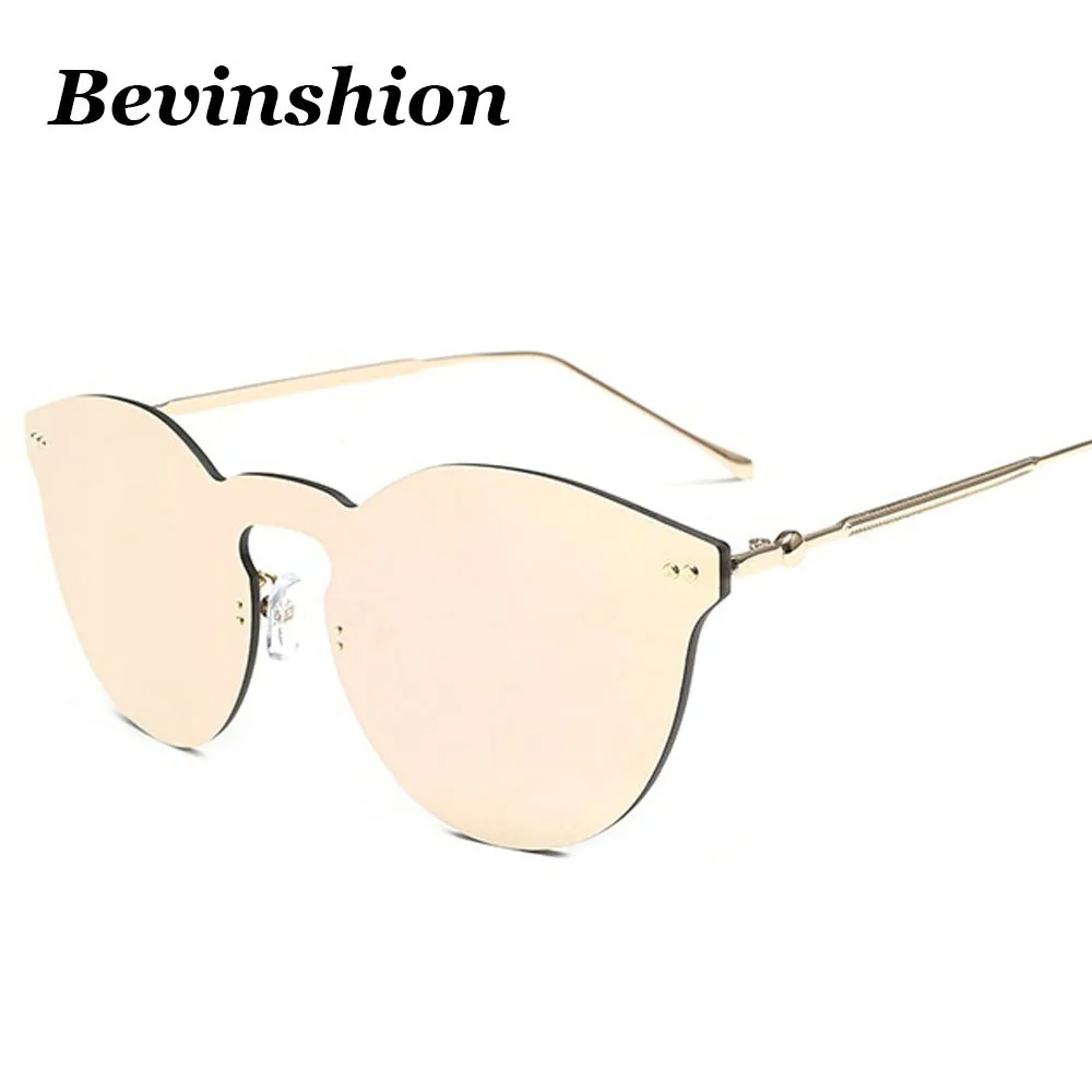 

2018 Korea Women Sunglasses Spring Legs Steel Ball New Round Sun Glasses Pink Mirror Rimless Rivet Luxury Brand Designer Shades