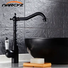 Newly Blackened Faucets Kitchen Brass Retro Faucet Bathroom Basin Mixer Deck Mounte Swivel Spout Black Faucet B3251