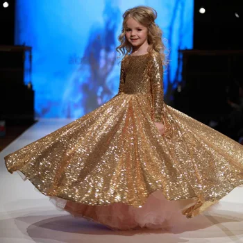 

prinsessenjurken meisjes girls costumes kids formal style 2019 new gold 8 to 12 long dresses sequins
