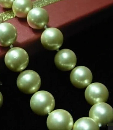 0327 Модные драгоценности Зеленый south sea shell жемчужное Ожерелье