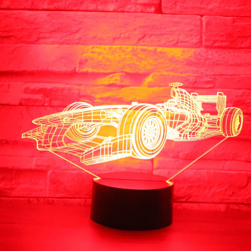 

3D LED Night Light Racing Car with 7 Colors Light for Home Decoration Lamp Amazing Visualization Optical Illusion Awesome